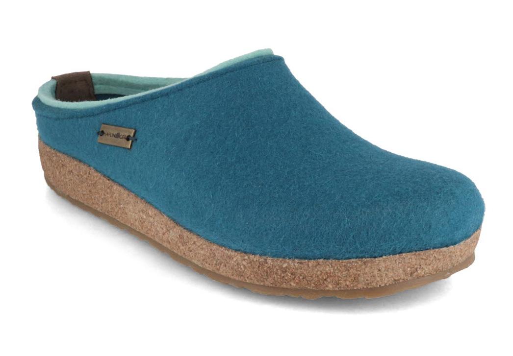 HAFLINGER Damen Filzclogs Grizzly Kris, türkis