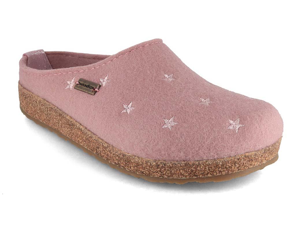 ➤➤➤ HAFLINGER Damen Filzpantoffeln Grizzly Stelline, rosa