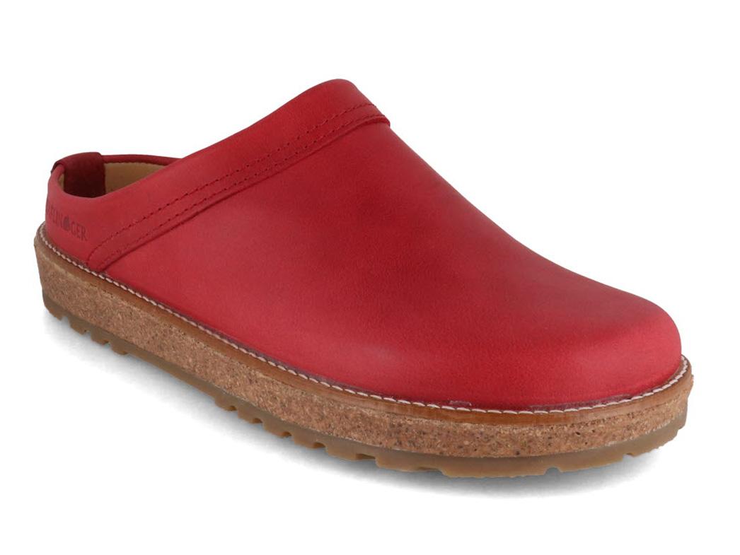 HAFLINGER Damen Leder Clog Travel Classic, rot