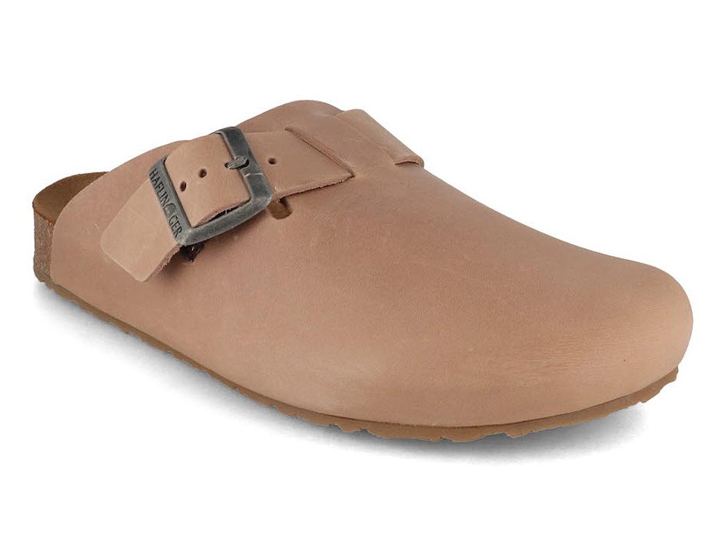 HAFLINGER Damen Herren Leder Clogs Porto, taupe