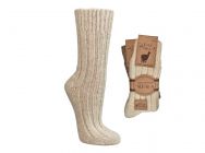 Alpaka Wollsocken aus 100% nat�rlicher Wolle, creme Wei�